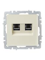 BRITE Розетка двойная RJ11+RJ45 кат.5E РК/Т12-БрКр бежевый IEK