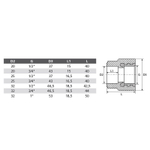 Муфта полипропиленовая 20х1/2" ВР комбинированная TEBO