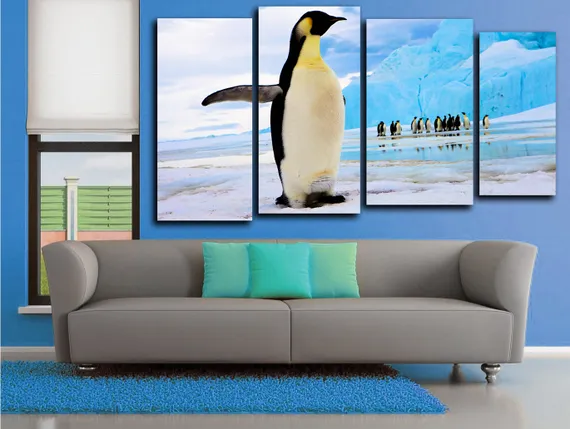 Модульная картина "Пингвин на льду"