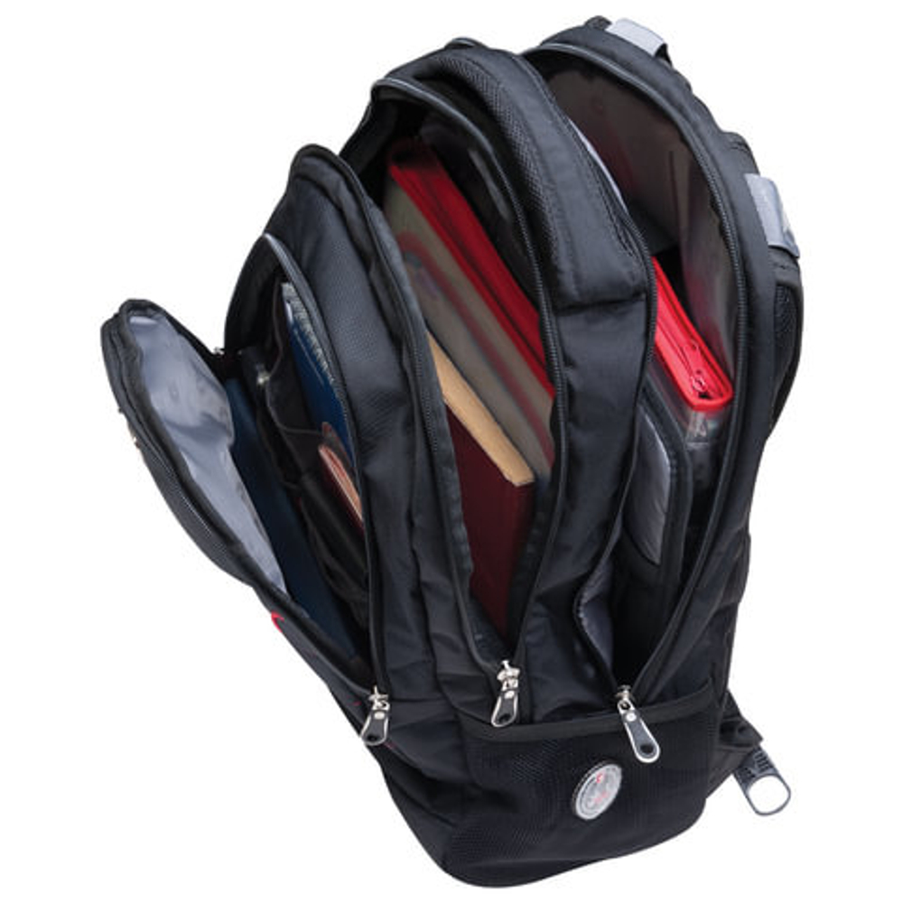 Рюкзак WENGER, универсальный, черный, красные полосы, "Rad", 30 л, 35х20х47 см, 1178215
