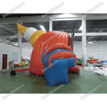 Коммерческий надувной батут с крышей "Рожок"