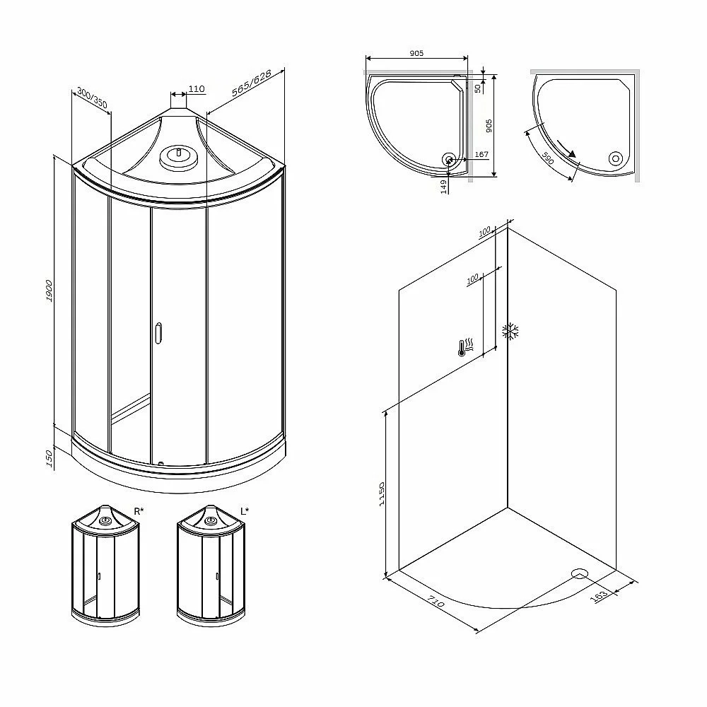 Душевая кабина AM.PM X-Joy W88C-401-090WT 90x90