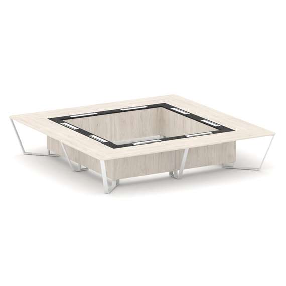 Steel Meet Стол переговорный квадратный KM-PR.B.SP-20K2 Денвер Светлый/Графит Глянец/Металл Белый 40