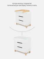 Комод пеленальный Rant Indy 80/3 Cloud White