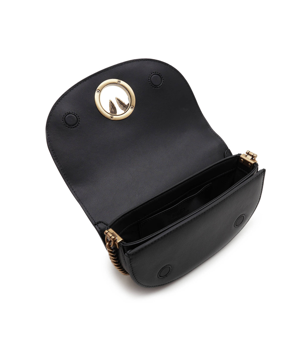 Кожаная сумка через плечо ROUND CLICK BAGUETTE BABY VITE Pinko - черный(101971 A0QO)