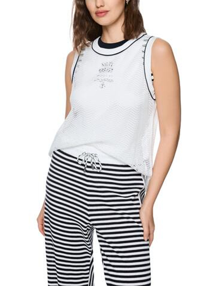 Marc Cain Топ полупрозрачный из сетчатой ткани