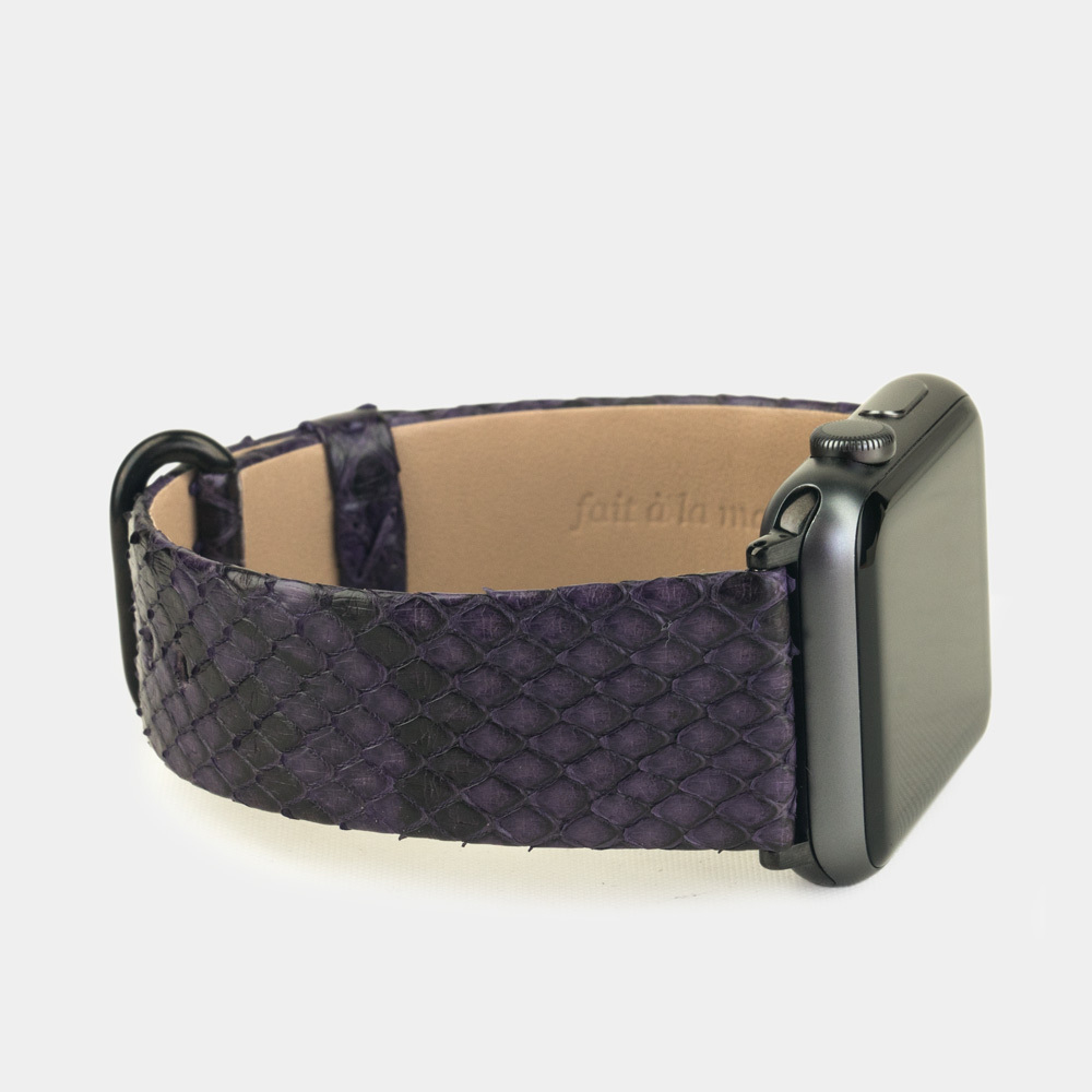 Ремешок для Apple Watch 42/44mm Classic из кожи питона фиолетового цвета