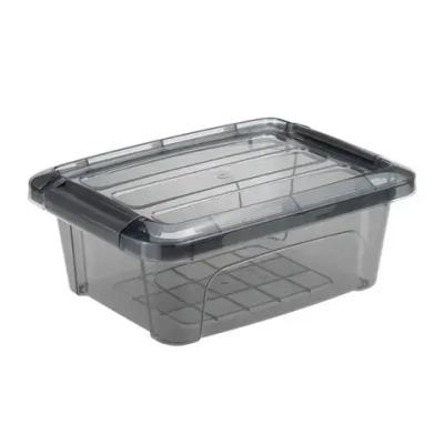 Ящик для хранения с замками КИП 1,2л Черный прозрачный