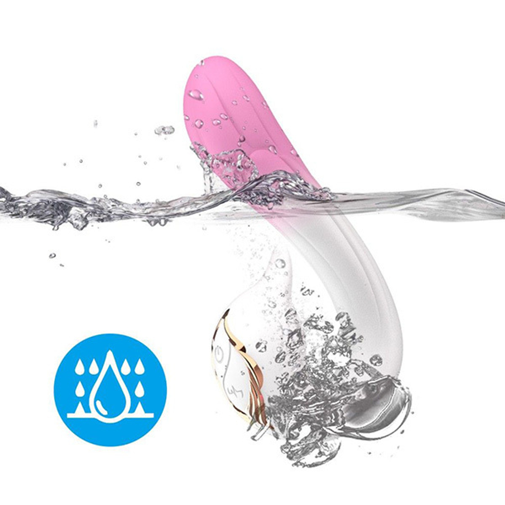 Бело-розовый вибромассажер-уточка 16,2см Silicone Toys USK-V22