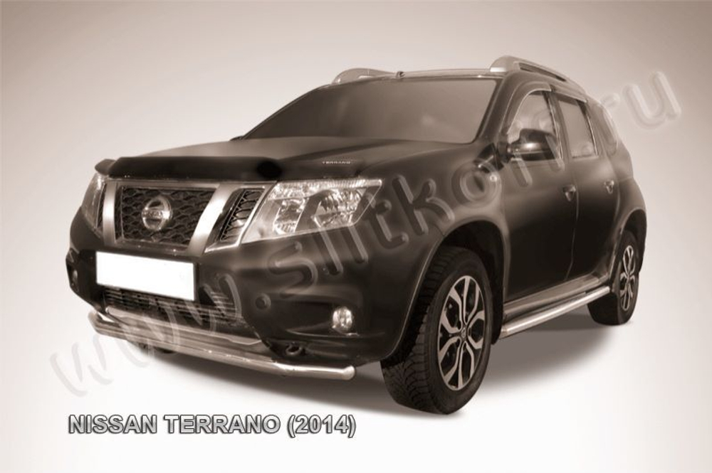 Защита переднего бампера (нержавейка) Nissan Terrano (2014-2023) d57