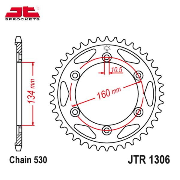 JT JTR1306.40 звезда задняя (ведомая), 40 зубьев