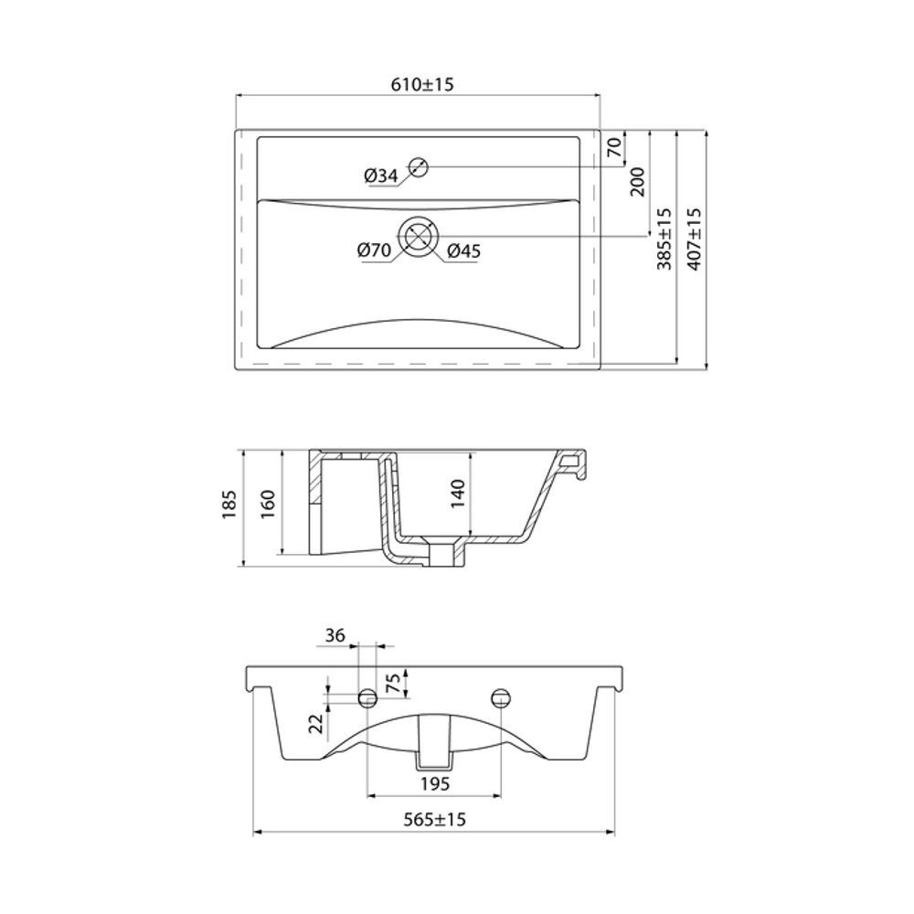 Умывальник мебельный IDDIS Optima Home, 60 см, 407, 4076000i28