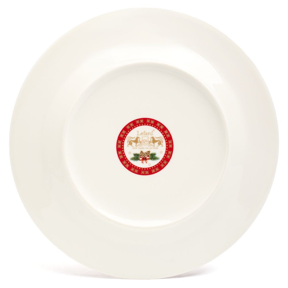 ТАРЕЛКА ЗАКУСОЧНАЯ LEFARD "С НОВЫМ ГОДОМ!" 19 СМ КРАСНАЯ (КОР=18ШТ.)