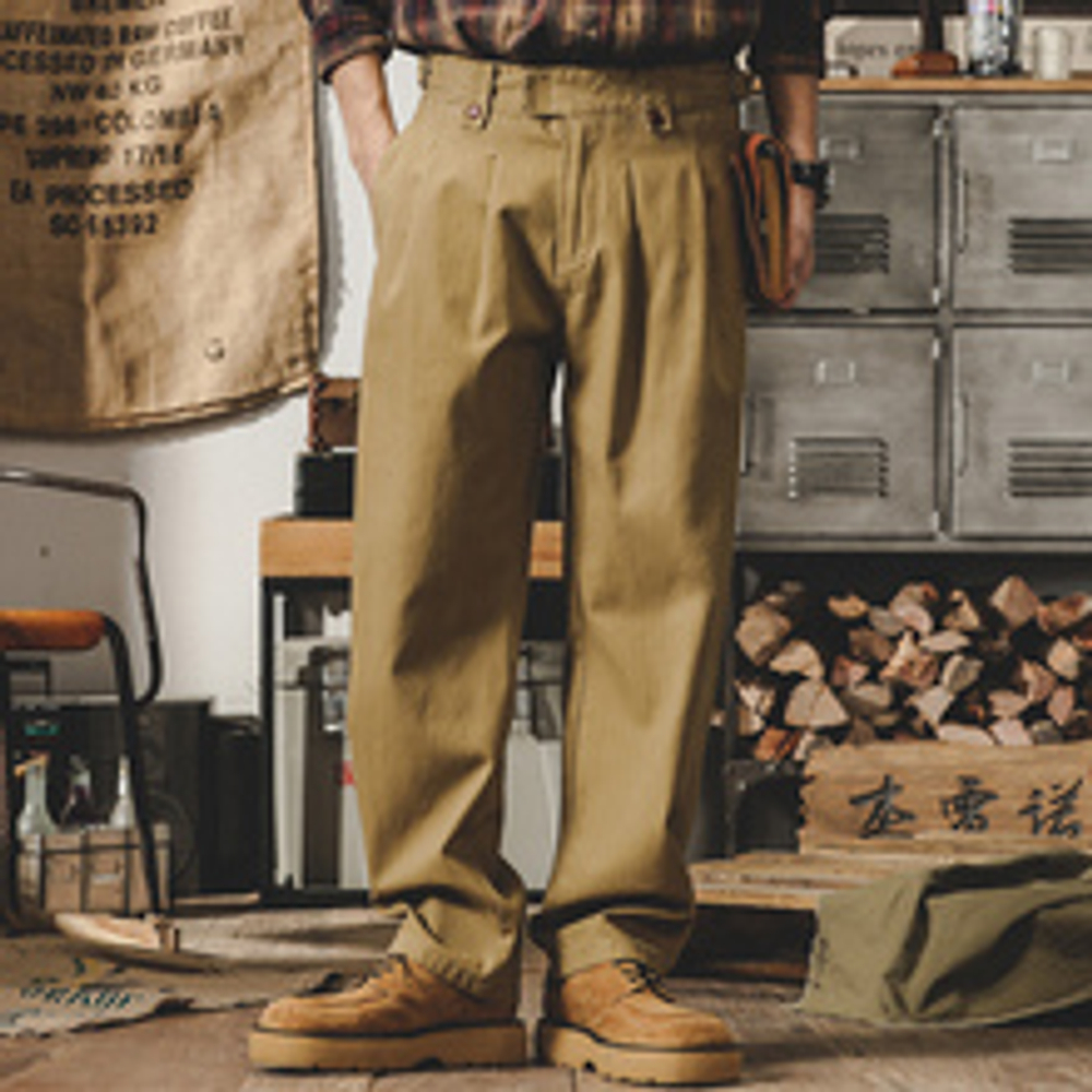 Jereno американские ретро брюки Porg мужские с завышенной талией. Неаполитанские повседневные брюки мужские прилив