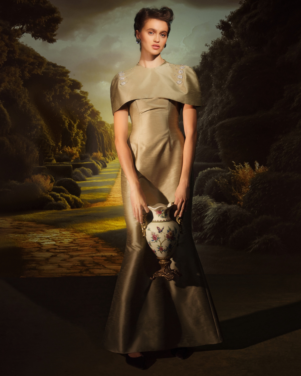 Платье-макси со съемным болеро