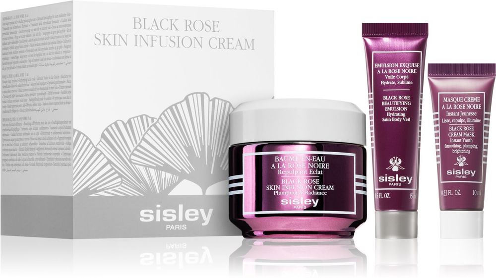 Sisley illuminating and hydrating day cream 50 мл + rejuvenating Face mask 10 мл + hydrating emulsion for the body 15 мл Black Rose Trio Set