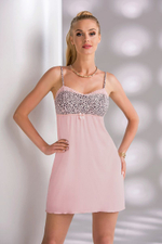 Сорочка Marika II с леопардовой отделкой лифа (Размер: M) (Цвет: нежно-розовый)