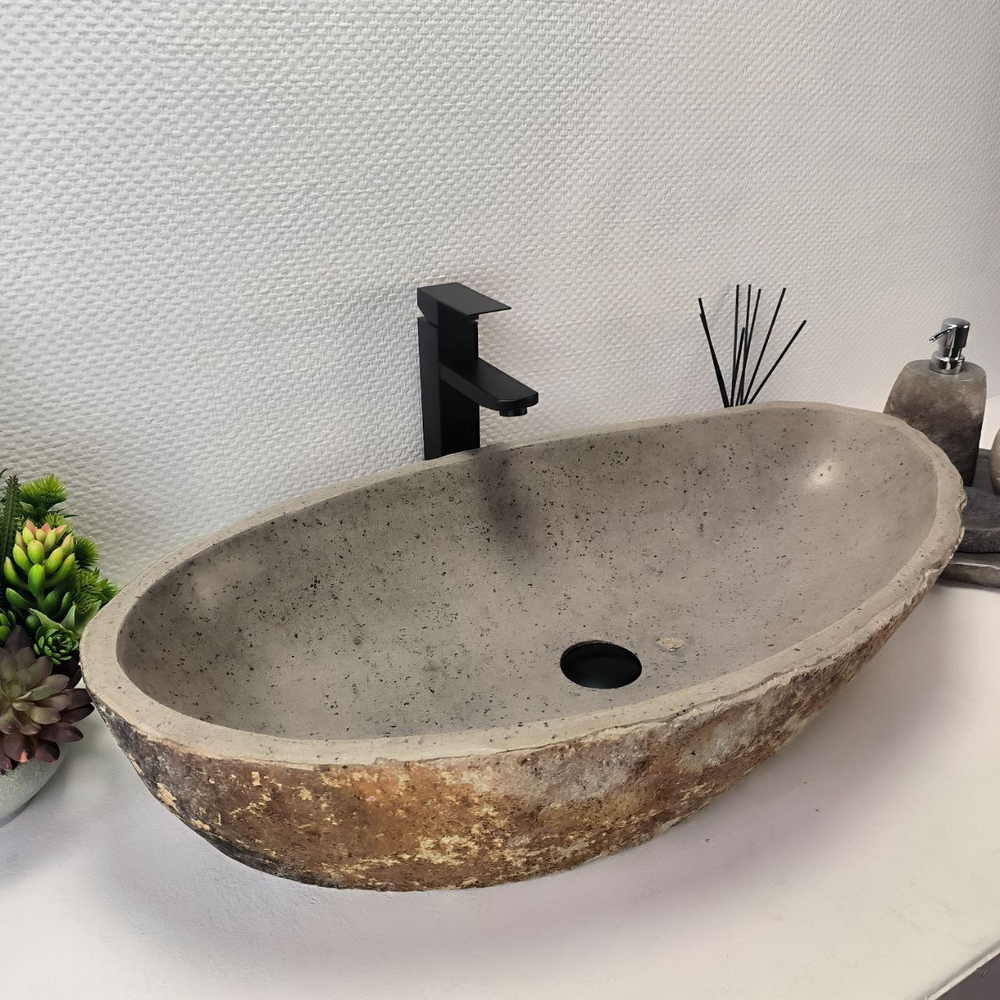 Раковина из речного камня RS-63631 (77*40*15) 0124