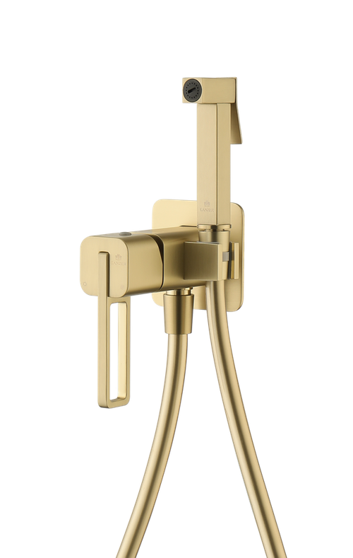 12157-S Смеситель встраиваемый с ГИГ. душем (Мат. Золото) GANZER (10/1шт)