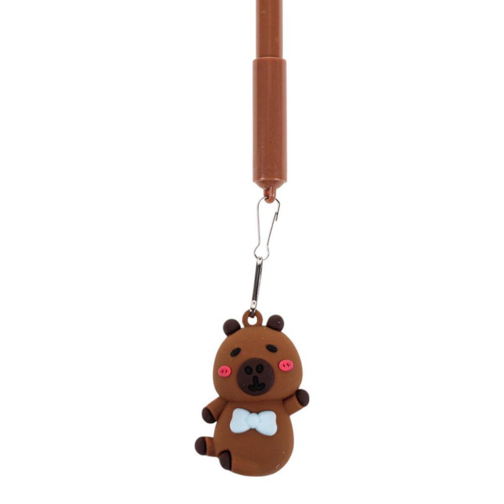 Ручка гелевая "Капибара", 0,5мм, синяя, с игрушкой, 4 вида микс (Комплект 40шт.)