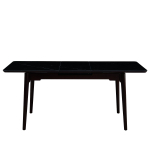 Стол керамический LA ALTA BARCELONA Lauren black gold, 140-180/80*76, каркас коричневый/дерево