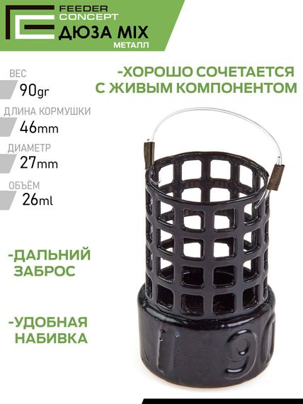Набор металлических фидерных кормушек FC M1 ДЮЗА (50г 70г 90г) 3шт. (коробочная версия)
