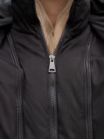 Пуховик стеганный зимний длинный с капюшоном