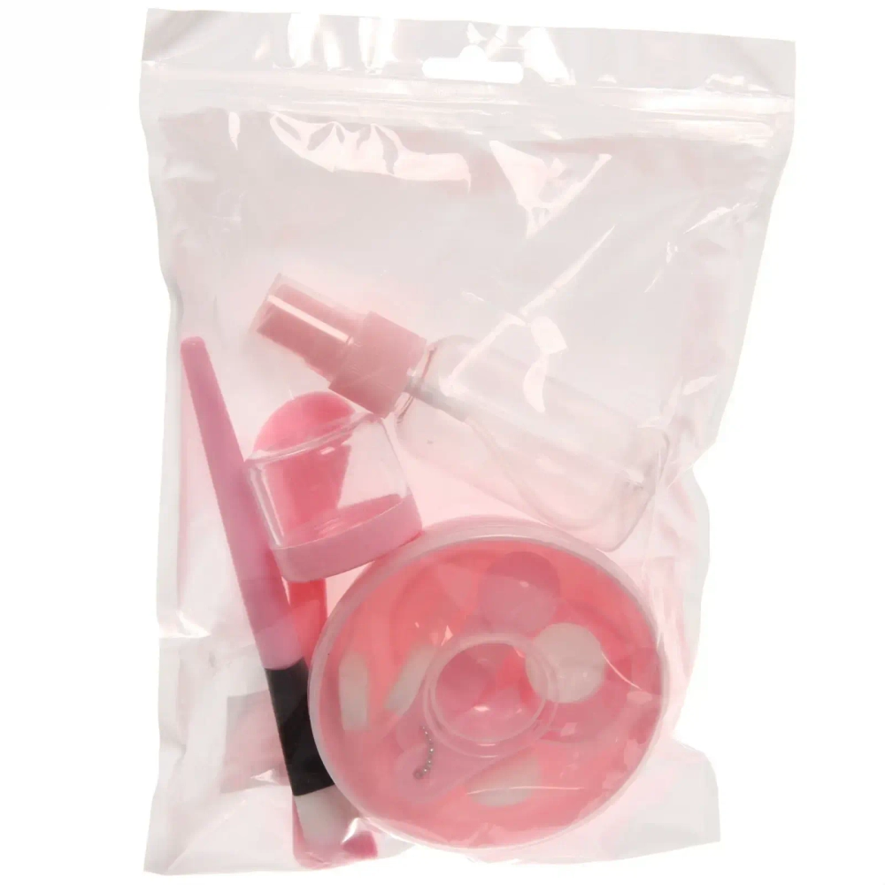 Набор косметический «Beauty», кисточка и лопатка, чаша и 5 масок, три мерных ложки, баночка и пульверизатор, микс 2 цвета, 16*24