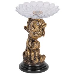 Фруктовница Заветное желание Золото с чашей из стекла