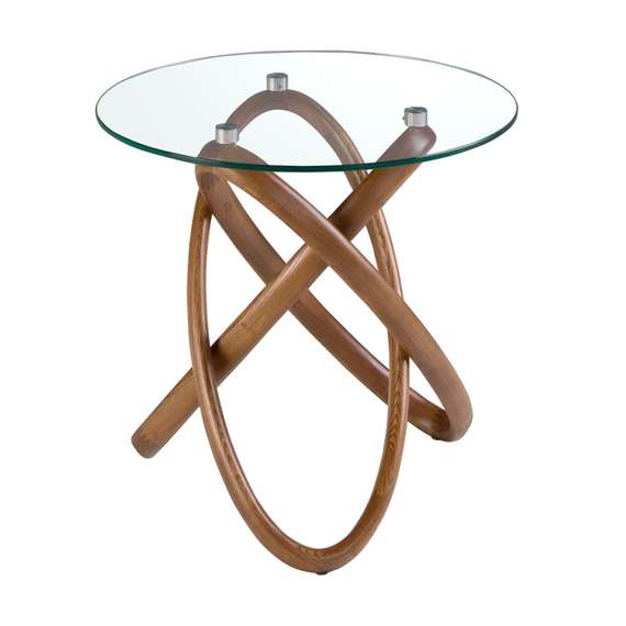 Приставной столик 2126/LT20051 из стекла и ореха