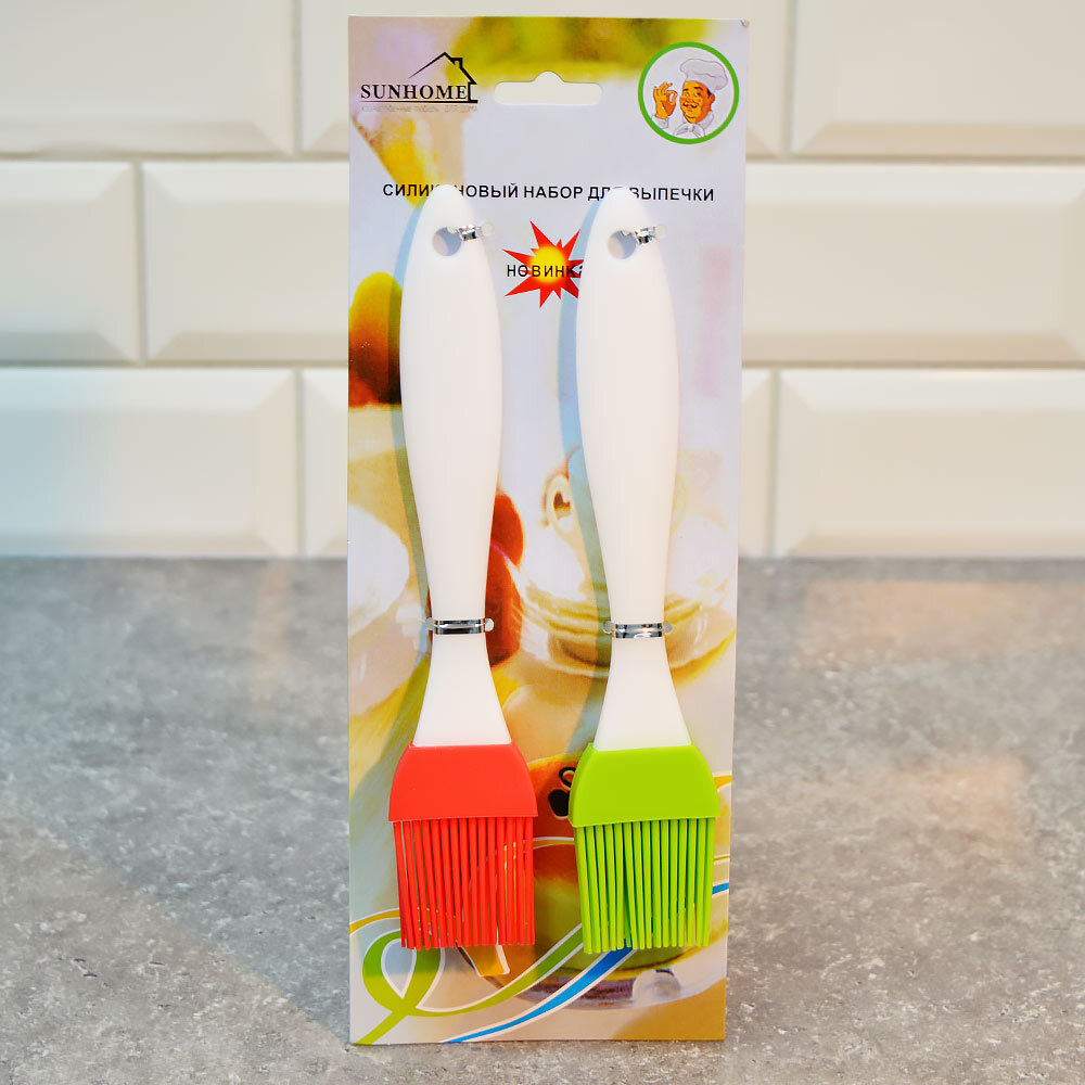 Кисточка силиконовая средняя, набор 2шт