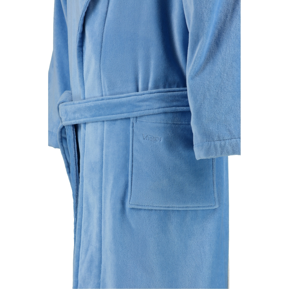 Элитный халат махрово-велюровый Feeling steelblue от Vossen Австрия