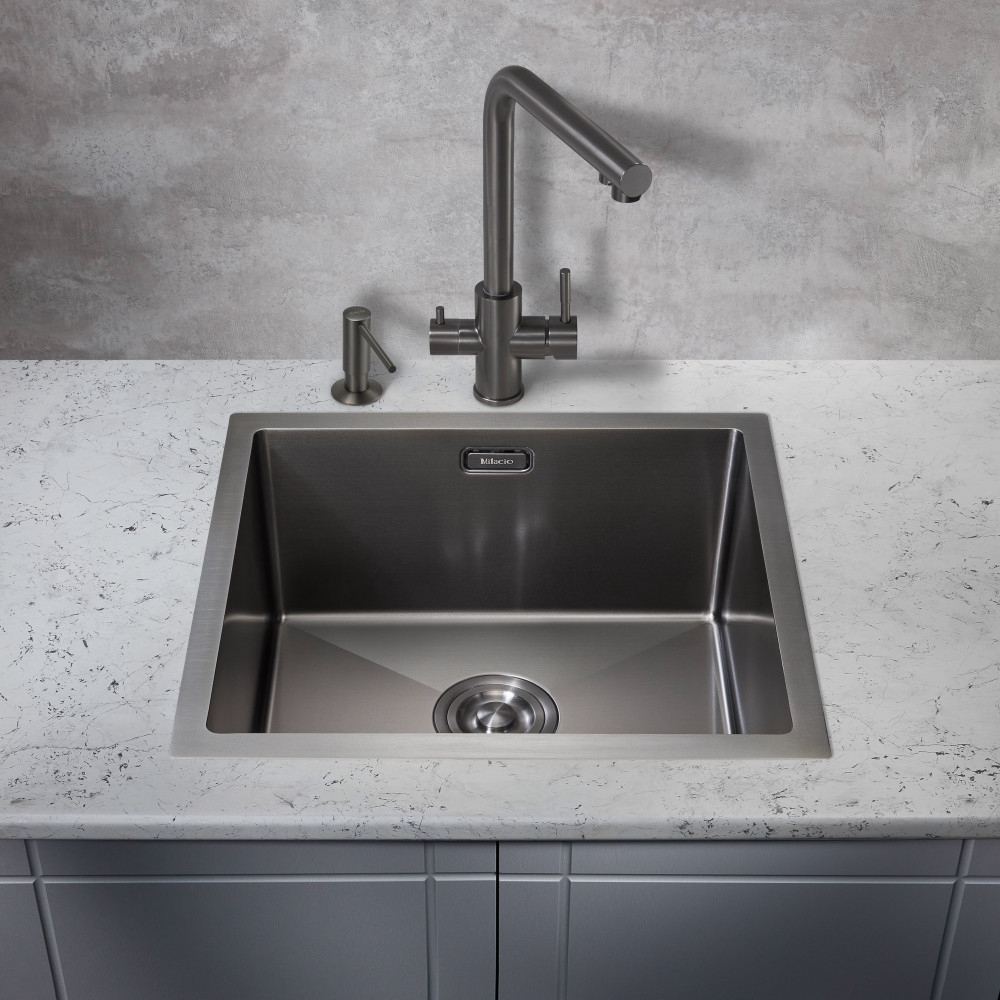 Мойка для кухни MILACIO Denia 48 Steel MC.77449 сталь воронёная