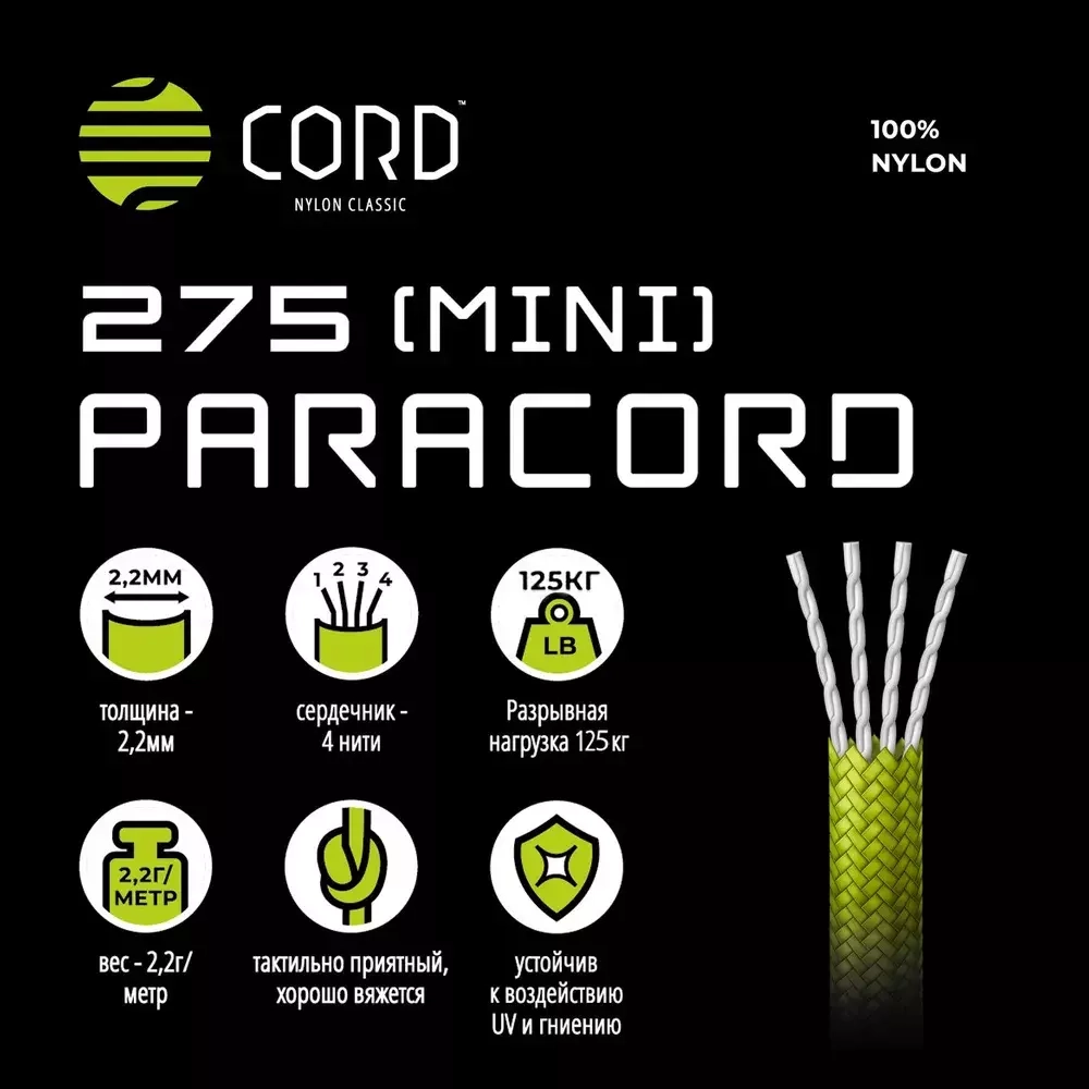 Паракорд 275 CORD 10м teal