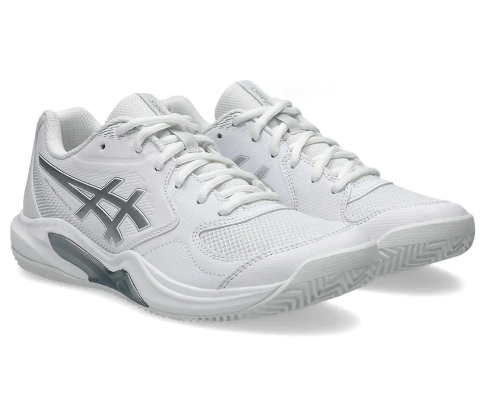Женские Кроссовки теннисные Asics Gel-Dedicate 9 Clay - white/pure silver