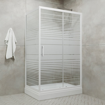 ДО "Фьюжн 120*80 А" прямоуг., низк. подд., Белый, Полосы (4места)