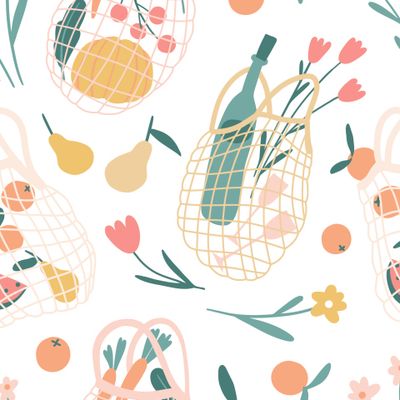 Сумки авоськи с фруктами