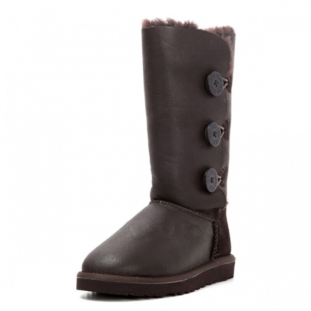 Угги Bailey Button Triplet Metallic Chocolate