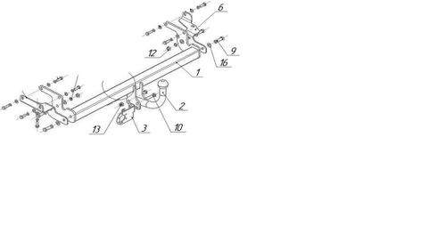 Фаркоп для Mitsubishi Lancer IX седан 2003-2007гг. (без электрики) (паспорт и сертификат) AvtoS.MI22