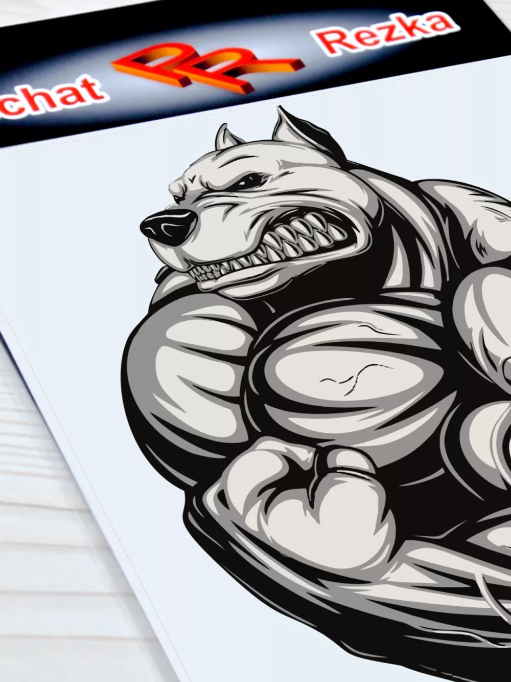 Наклейка - Питбуль бодибилдер