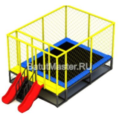 Батутная арена "Радость" с двумя горками 4x3x2,3 м