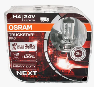 Автолампа H4  24V 75/70W P43t Osram +120% TRUCKSTAR PRO (64196TSP-HCB_ DuoBox) к-т ORIGINAL