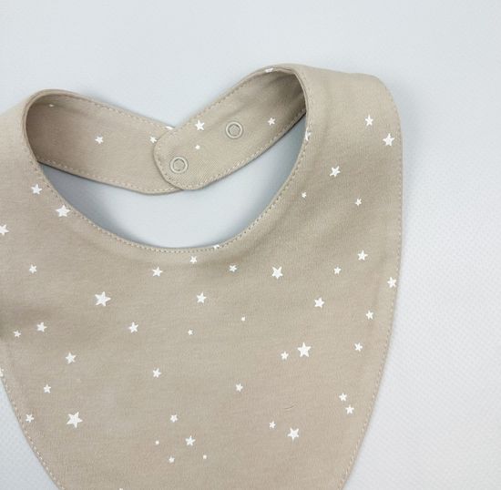 Нагрудник хлопковый, Свет звезд на бежевом