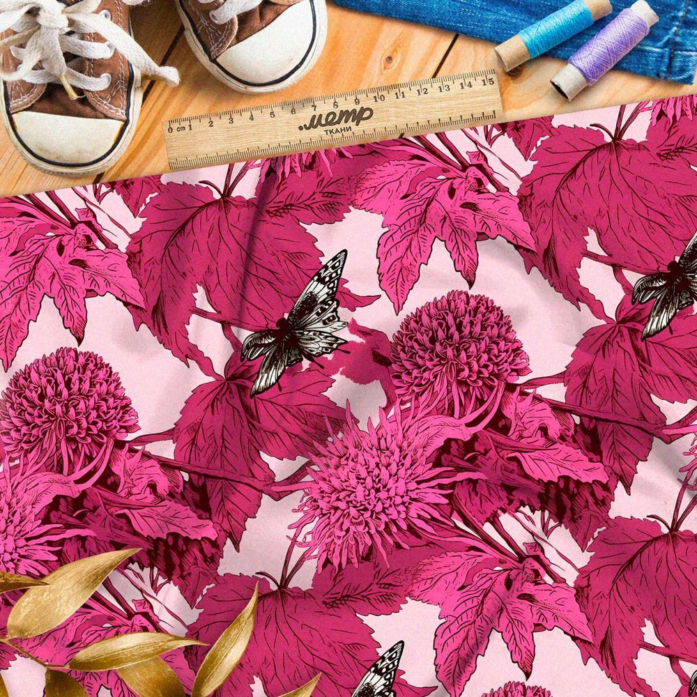 Ткань премиум дюспо романтический пейзаж