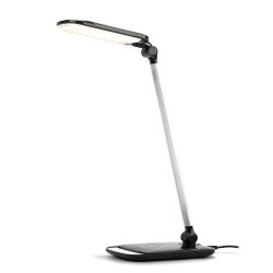 Настольный светильник ЭРА NLED-460-14W-BK-S светодиодный с ночником на основании черный с серебром