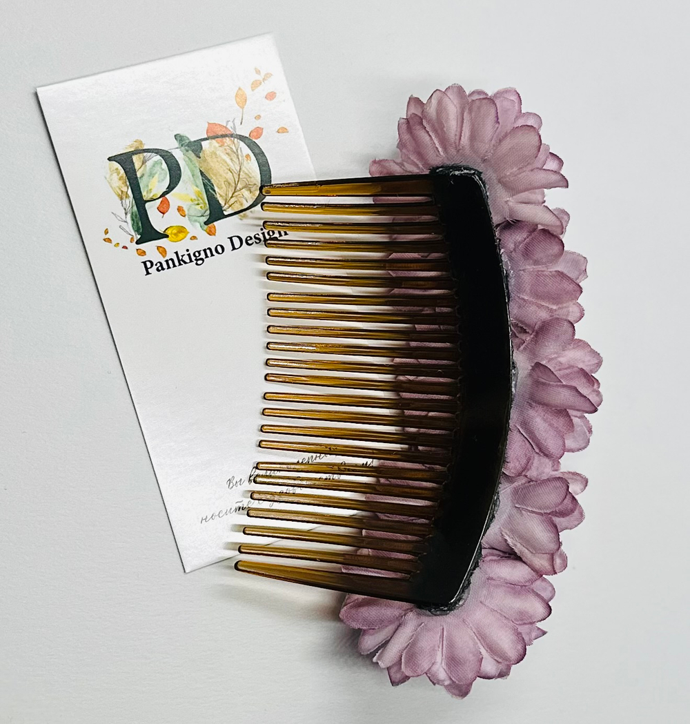 Гребень Pankigno Design с цветком хризантемы