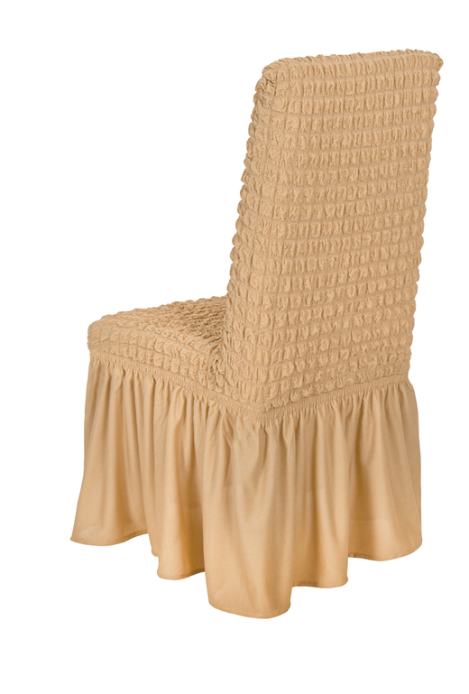 Чехол на стул с оборкой, цвет Медовый, Набор 4 шт.