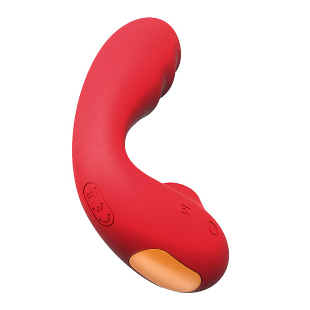 Красный вибратор 13см с вакуумной стимуляцией и нагревом BeYourLover Tara Red TW05R