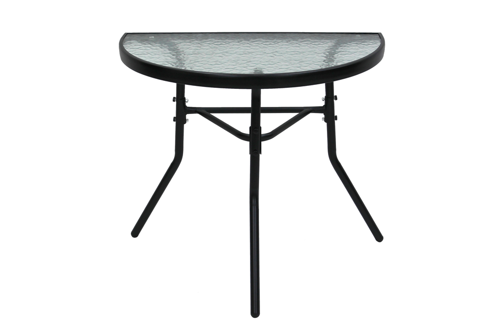 Стол пристенный  арт.SC-096 1 уп.(каркас черн.,столешница стекло) "Garden story"