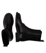 Кожаные ботильоны double t combat TORY BURCH - черный(154336)